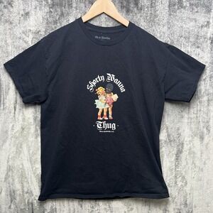 40s & Shorties Black Short Sleeve T-Shirt Skateboard Men's L Shorty Wanna Thug